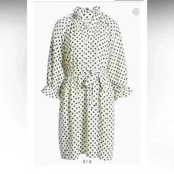 Vero Moda Dresses & Skirts - AWARE BY VERO MODA Cornelia V-Neck Three-Quarter Sleeve Dress in Snow White